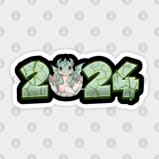 Chinese New Year 2024 Cute New Hatch Dragon Sticker by creative